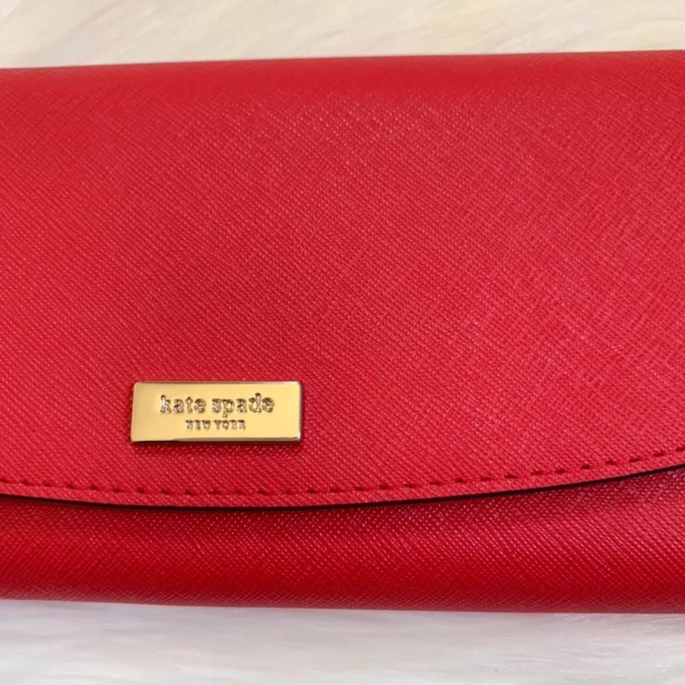 Kate Spade Laurel Way Hot Chili Caia Wallet - Picture 2 of 8